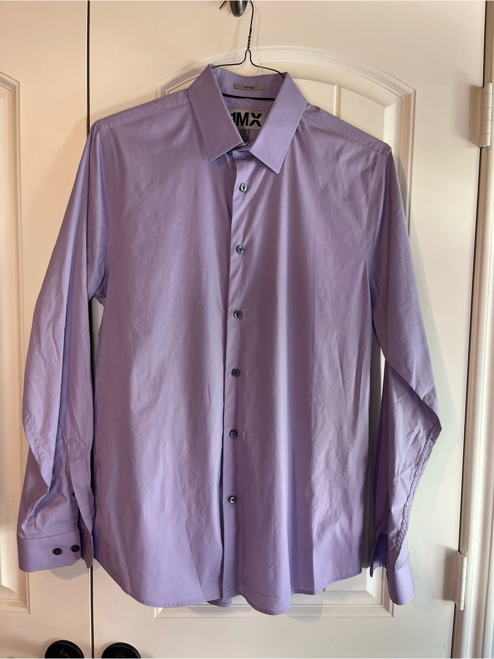 Express Men Lavender Slim-Fit Dress Shirt